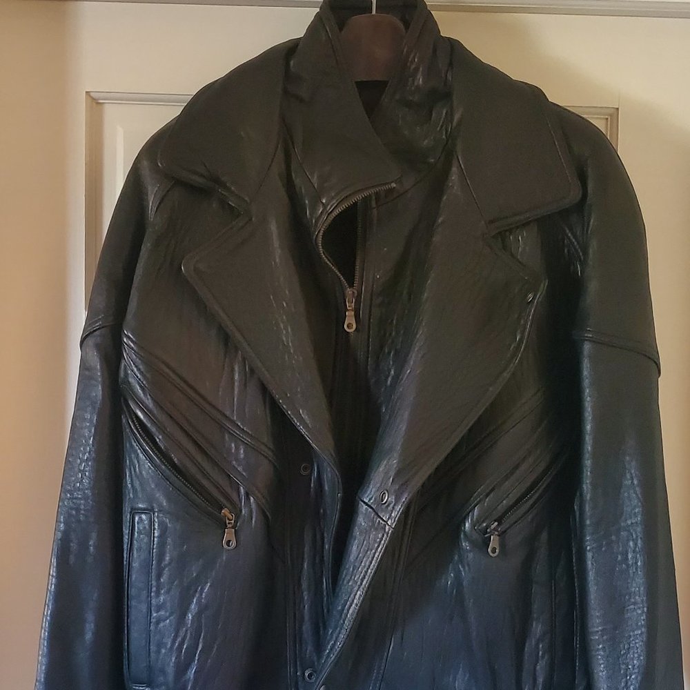 Mens Leather Bomber Jacket